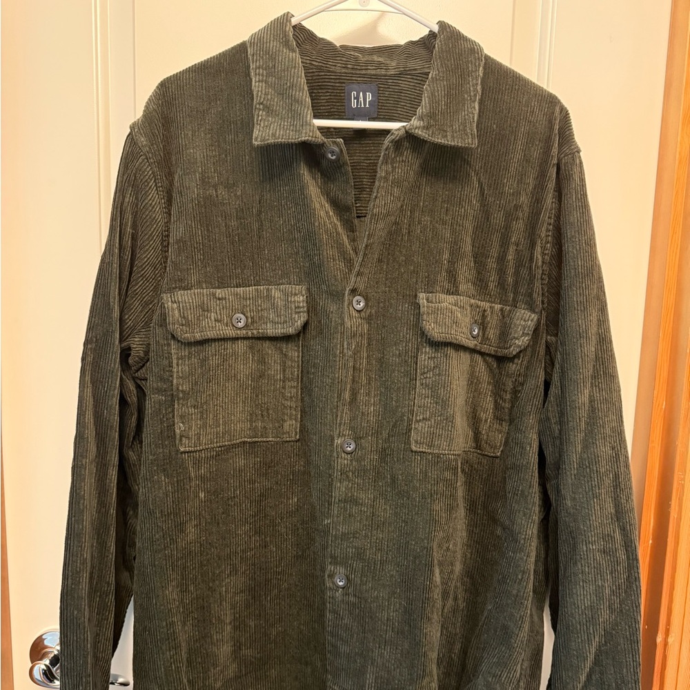 GAP Men's Tall Green Corduroy Shirt Jacket